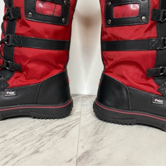 New! Pajar Grip Zip Red Lace Up Snow Boot 5 / 5.5 - Picture 10 of 15
